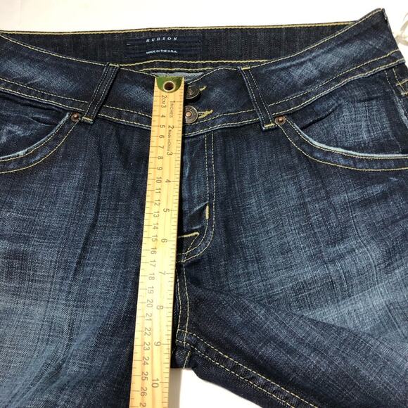Hudson NEW womens jeans 32x31 petite bootcut dark wash stretchy y2k flap pockets - Picture 8 of 13